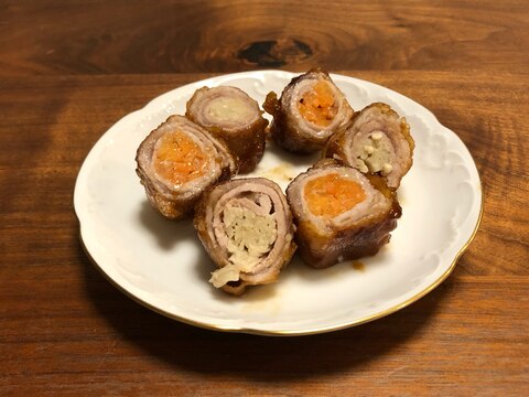 お弁当にも！にんじんとえのきの豚肉巻き〜甘辛味〜